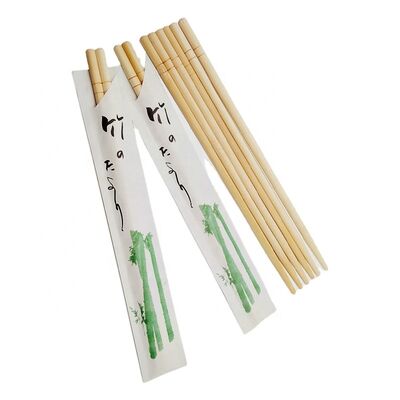 Round Natural Bamboo Disposable Chopsticks with Customized Printing Eco-Friendly for Chinese Food