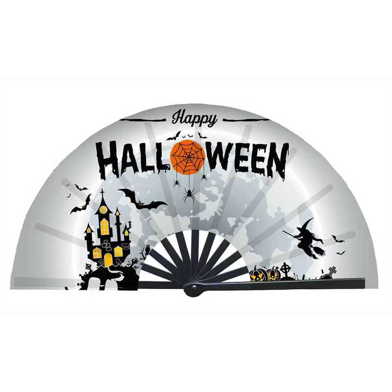 Portable 13-Inch Painted Bamboo Hand Fan for Holiday Decoration and Home Decor